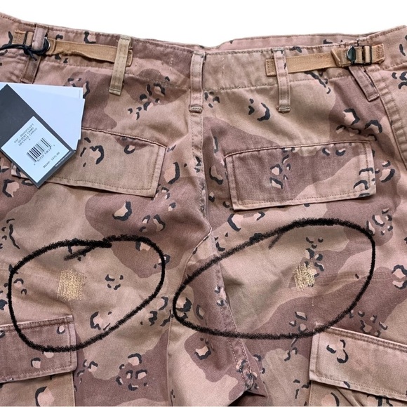 RE/DONE Brown/Tan NWT camouflage up-cycled cargo trousers Factory Distressed - Picture 11 of 16